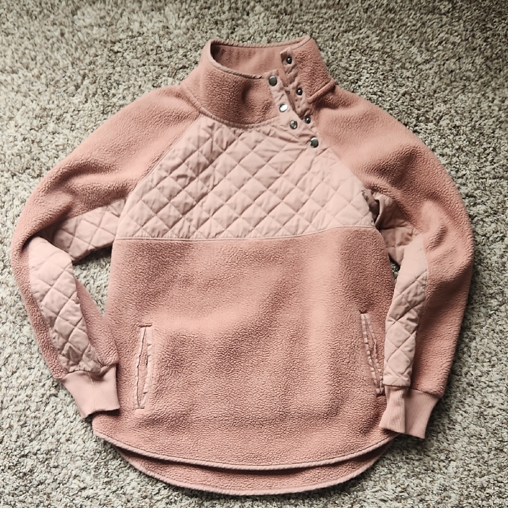 Women's Pink Quilted Fleece Jacket